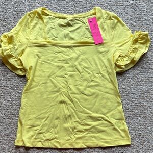 Lilly Pulitzer Sunny Yellow Short Sleeve Top